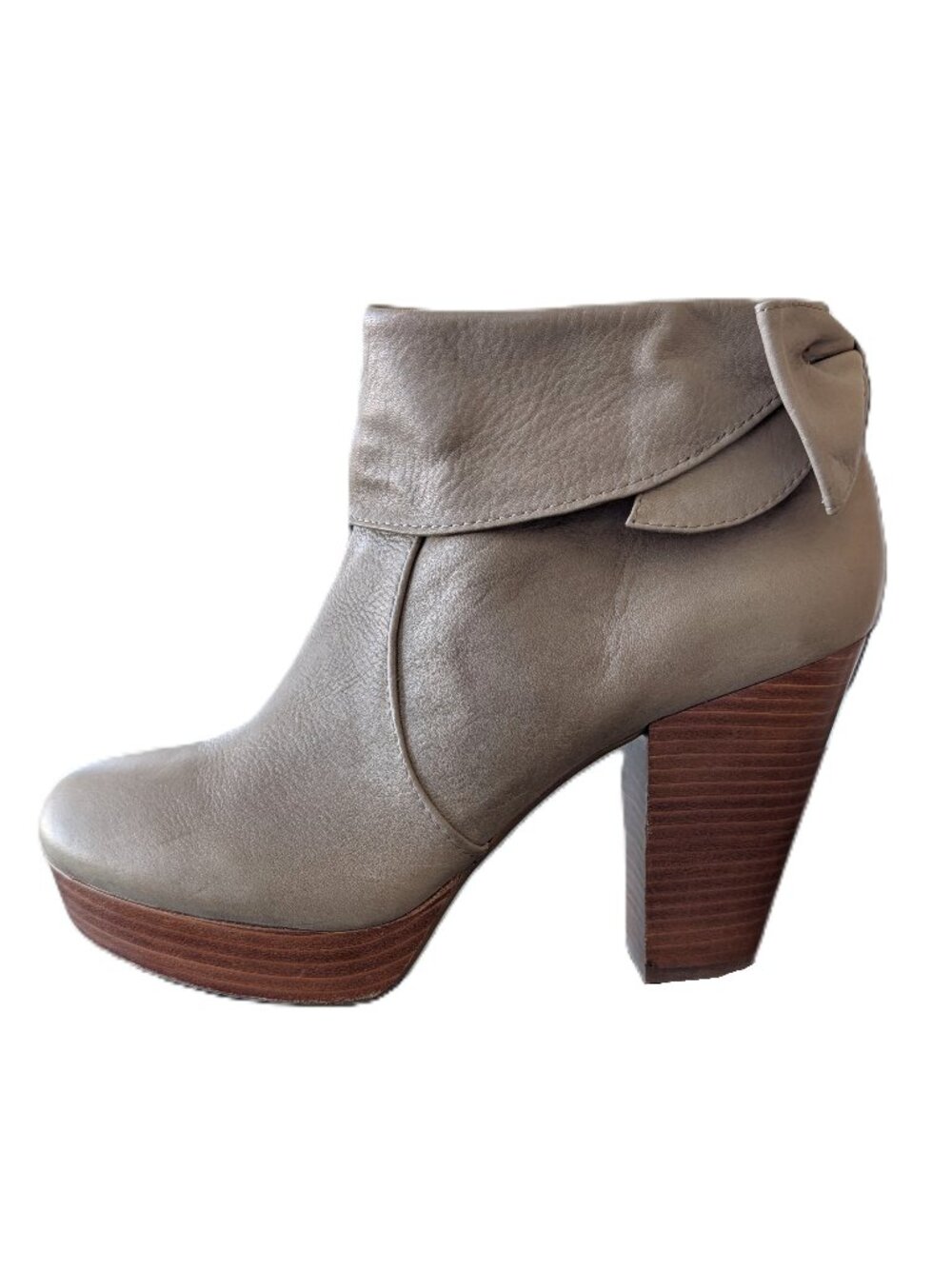 Gianni Bini Leather Platform Ankle Booties with Bow | Size 9.5